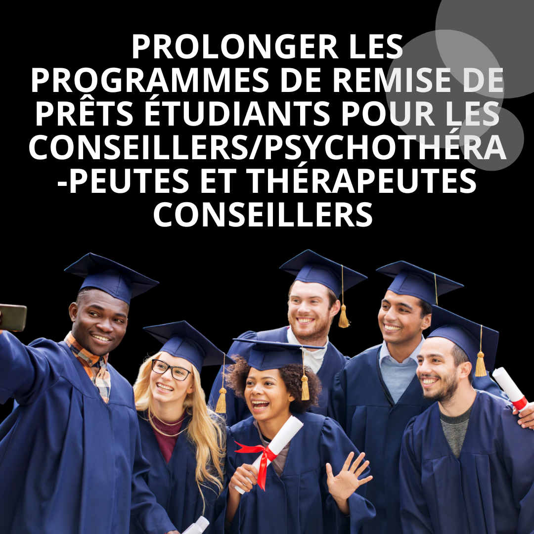Améliorer les services de santé mentale et le bien-être des personnes vivant dans les communautés rurales, éloignées et nordiques désignées, et accroître leur participation au marché du travail en étendant les programmes existants de remise de prêts étudiants aux conseillers, psychothérapeutes et thérapeutes conseillers par l'intermédiaire du Programme canadien de prêts aux étudiants. 